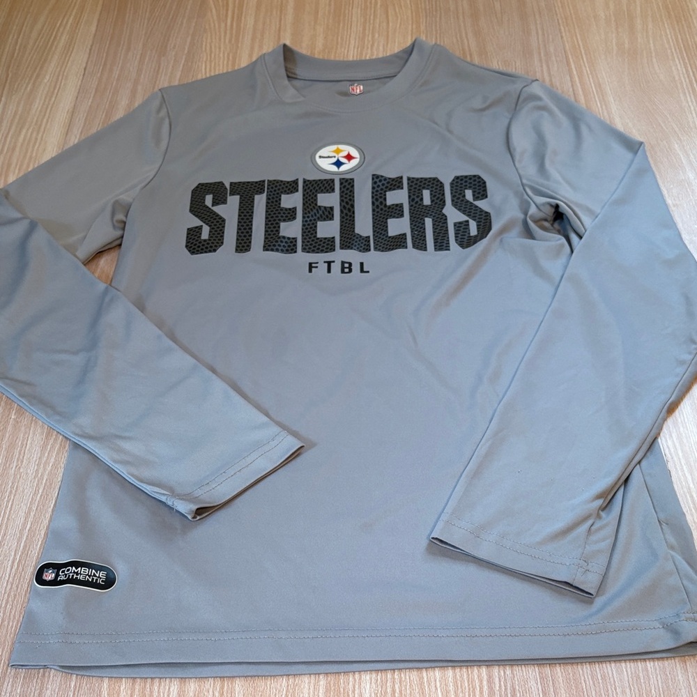 NFL Pittsburgh Steelers combine authentic long sleeve tee shirt gray